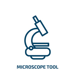 microscope tool icon from medical collection. Thin linear microscope tool, microscope, laboratory outline icon isolated on white background. Line vector microscope tool sign, symbol for web and mobile