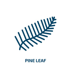 pine leaf icon from nature collection. Thin linear pine leaf, tree, pine outline icon isolated on white background. Line vector pine leaf sign, symbol for web and mobile