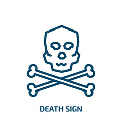death sign icon from nature collection. Thin linear death sign, death, medical outline icon isolated on white background. Line vector death sign sign, symbol for web and mobile