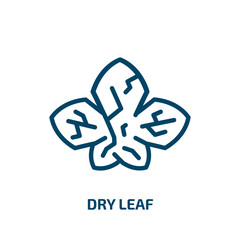 dry leaf icon from nature collection. Thin linear dry leaf, nature, dry outline icon isolated on white background. Line vector dry leaf sign, symbol for web and mobile