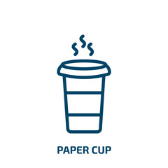 paper cup icon from drinks collection. Thin linear paper cup, cup, paper outline icon isolated on white background. Line vector paper cup sign, symbol for web and mobile