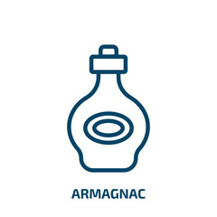 armagnac icon from drinks collection. Thin linear armagnac, bar, cocktail outline icon isolated on white background. Line vector armagnac sign, symbol for web and mobile
