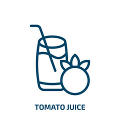 tomato juice icon from drinks collection. Thin linear tomato juice, tomato, food outline icon isolated on white background. Line vector tomato juice sign, symbol for web and mobile