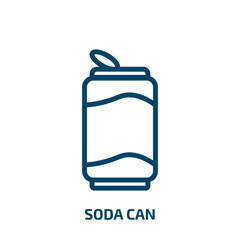 soda can icon from drinks collection. Thin linear soda can, cold, can outline icon isolated on white background. Line vector soda can sign, symbol for web and mobile