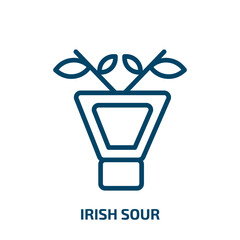 irish sour icon from drinks collection. Thin linear irish sour, beer, alcohol outline icon isolated on white background. Line vector irish sour sign, symbol for web and mobile