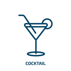 cocktail icon from drinks collection. Thin linear cocktail, bar, glass outline icon isolated on white background. Line vector cocktail sign, symbol for web and mobile