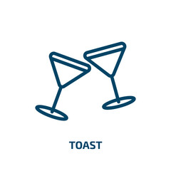 toast icon from drinks collection. Thin linear toast, bread, food outline icon isolated on white background. Line vector toast sign, symbol for web and mobile