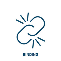 Obraz premium binding icon from education collection. Thin linear binding, button, bind outline icon isolated on white background. Line vector binding sign, symbol for web and mobile
