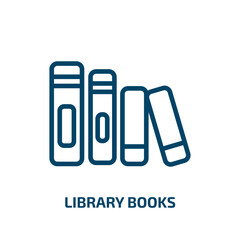 library books icon from education collection. Thin linear library books, education, book outline icon isolated on white background. Line vector library books sign, symbol for web and mobile