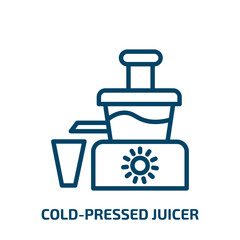 cold-pressed juicer icon from electronic devices collection. Thin linear cold-pressed juicer, cold, juicer outline icon isolated on white background. Line vector cold-pressed juicer sign, symbol for