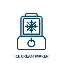 ice cream maker icon from electronic devices collection. Thin linear ice cream maker, ice, cream outline icon isolated on white background. Line vector ice cream maker sign, symbol for web and mobile
