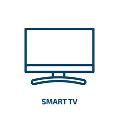 smart tv icon from electronic devices collection. Thin linear smart tv, tv, smart outline icon isolated on white background. Line vector smart tv sign, symbol for web and mobile