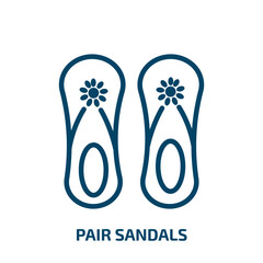 pair sandals icon from fashion collection. Thin linear pair sandals, footwear, pair outline icon isolated on white background. Line vector pair sandals sign, symbol for web and mobile