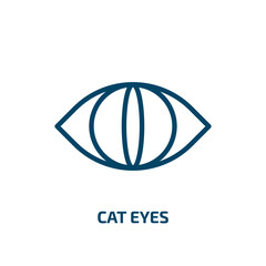 cat eyes icon from fashion collection. Thin linear cat eyes, cat, funny outline icon isolated on white background. Line vector cat eyes sign, symbol for web and mobile