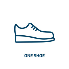 one shoe icon from fashion collection. Thin linear one shoe, shoe, footwear outline icon isolated on white background. Line vector one shoe sign, symbol for web and mobile