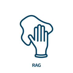 rag icon from fashion collection. Thin linear rag, cleaner, housework outline icon isolated on white background. Line vector rag sign, symbol for web and mobile