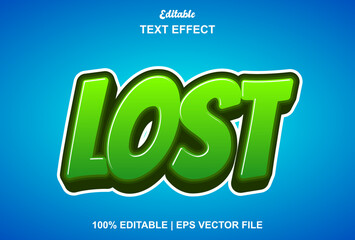 lost text effect with green color 3d style.