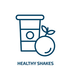 healthy shakes icon from food collection. Thin linear healthy shakes, shake, healthy outline icon isolated on white background. Line vector healthy shakes sign, symbol for web and mobile