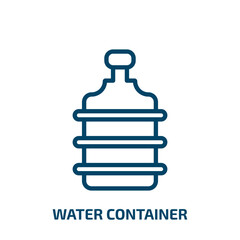 Fototapeta premium water container icon from food collection. Thin linear water container, nature, container outline icon isolated on white background. Line vector water container sign, symbol for web and mobile