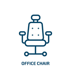 Obraz premium office chair icon from furniture & household collection. Thin linear office chair, office, furniture outline icon isolated on white background. Line vector office chair sign, symbol for web and mobile