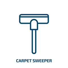 carpet sweeper icon from furniture & household collection. Thin linear carpet sweeper, cleaner, tool outline icon isolated on white background. Line vector carpet sweeper sign, symbol for web and