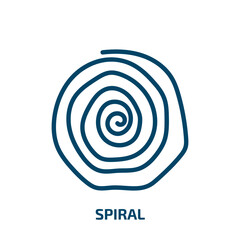 spiral icon from geometric figure collection. Thin linear spiral, geometric, circle outline icon isolated on white background. Line vector spiral sign, symbol for web and mobile