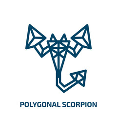 Fototapeta premium polygonal scorpion icon from geometry collection. Thin linear polygonal scorpion, scorpio, horoscope outline icon isolated on white background. Line vector polygonal scorpion sign, symbol for web and
