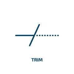trim icon from geometry collection. Thin linear trim, simple, equipment outline icon isolated on white background. Line vector trim sign, symbol for web and mobile