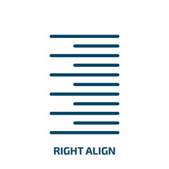 right align icon from geometry collection. Thin linear right align, align, button outline icon isolated on white background. Line vector right align sign, symbol for web and mobile