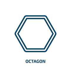 octagon icon from geometry collection. Thin linear octagon, road, stop outline icon isolated on white background. Line vector octagon sign, symbol for web and mobile