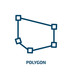 polygon icon from geometric figure collection. Thin linear polygon, technology, geometric outline icon isolated on white background. Line vector polygon sign, symbol for web and mobile