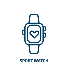 sport watch icon from gym and fitness collection. Thin linear sport watch, watch, sport outline icon isolated on white background. Line vector sport watch sign, symbol for web and mobile