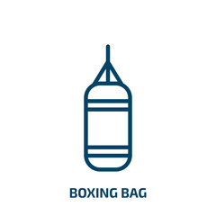 boxing bag icon from gym and fitness collection. Thin linear boxing bag, equipment, health outline icon isolated on white background. Line vector boxing bag sign, symbol for web and mobile