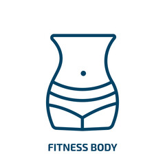 fitness body icon from gym and fitness collection. Thin linear fitness body, body, fitness outline icon isolated on white background. Line vector fitness body sign, symbol for web and mobile