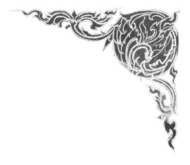 Isolate sketch pattern of Thailand, which was written with white chalk on a blackboard quickly.