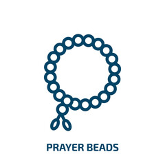 prayer beads icon from religion collection. Thin linear prayer beads, muslim, islam outline icon isolated on white background. Line vector prayer beads sign, symbol for web and mobile