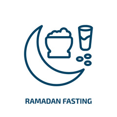 ramadan fasting icon from religion collection. Thin linear ramadan fasting, ramadan, religious outline icon isolated on white background. Line vector ramadan fasting sign, symbol for web and mobile