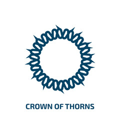 crown of thorns icon from religion collection. Thin linear crown of thorns, church, faith outline icon isolated on white background. Line vector crown of thorns sign, symbol for web and mobile