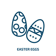 easter eggs icon from religion collection. Thin linear easter eggs, spring, egg outline icon isolated on white background. Line vector easter eggs sign, symbol for web and mobile