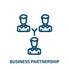 business partnership icon from people collection. Thin linear business partnership, partnership, human outline icon isolated on white background. Line vector business partnership sign, symbol for web