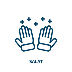 salat icon from people collection. Thin linear salat, collection, allah outline icon isolated on white background. Line vector salat sign, symbol for web and mobile