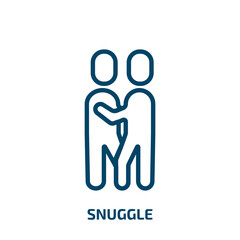 snuggle icon from people collection. Thin linear snuggle, cute, cuddle outline icon isolated on white background. Line vector snuggle sign, symbol for web and mobile