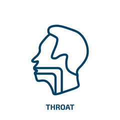 throat icon from people collection. Thin linear throat, health, medicine outline icon isolated on white background. Line vector throat sign, symbol for web and mobile