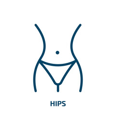 hips icon from people collection. Thin linear hips, body, hip outline icon isolated on white background. Line vector hips sign, symbol for web and mobile