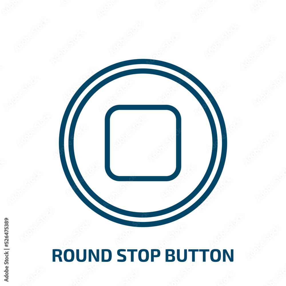 Poster round stop button icon from shapes collection. thin linear round stop button, stop, circle outline i