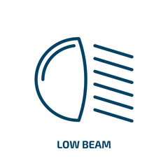 low beam icon from shapes collection. Thin linear low beam, light, beam outline icon isolated on white background. Line vector low beam sign, symbol for web and mobile © Farahim