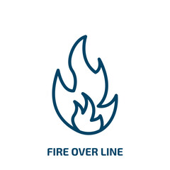 fire over line icon from shapes collection. Thin linear fire over line, fire, typography outline icon isolated on white background. Line vector fire over line sign, symbol for web and mobile