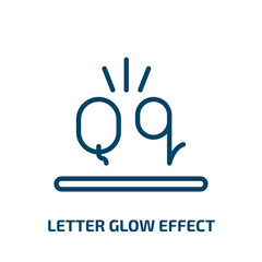 Obraz premium letter glow effect icon from shapes collection. Thin linear letter glow effect, light, effect outline icon isolated on white background. Line vector letter glow effect sign, symbol for web and mobile