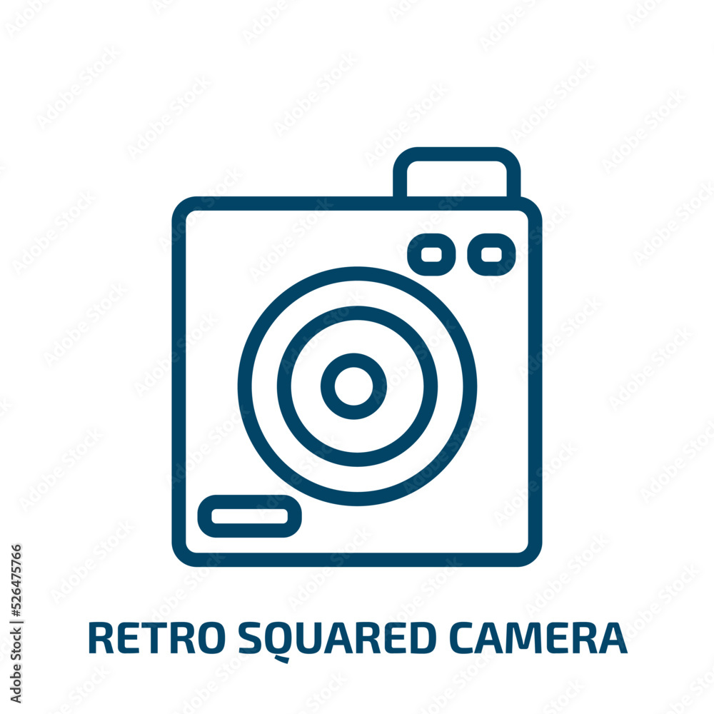 Poster retro squared camera icon from technology collection. thin linear retro squared camera, camera, retr