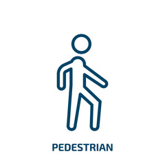 pedestrian icon from signs collection. Thin linear pedestrian, safety, man outline icon isolated on white background. Line vector pedestrian sign, symbol for web and mobile